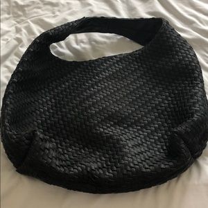 Black woven bag inspired by bottega venetta